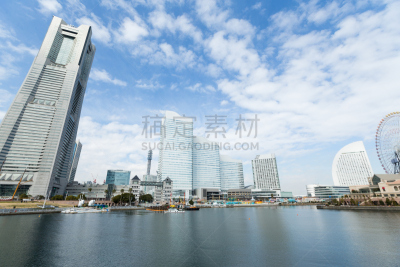 城市,横滨,水,旅游目的地,水平画幅,建筑,无人,城市天际线,日本,建筑外部