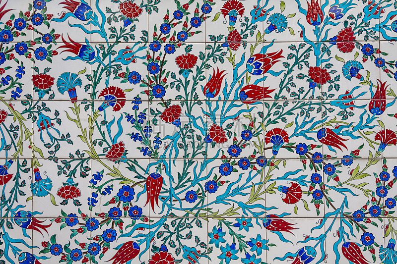 瓷砖,土耳其,花纹,式样,边框,艺术,水平画幅,形状,无人,蓝色