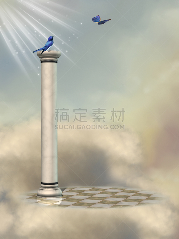 地形,幻想,垂直画幅,天空,美,艺术,形状,蝴蝶,公主,美人