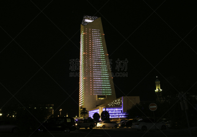 科威特,塔,科威特塔,建筑外部,风景,图像,光轨,波斯湾,无人,户外