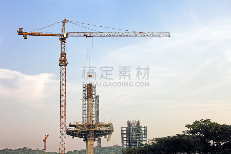 输电塔,建筑业,桥,水,重的,水平画幅,提举,梁,户外,起重机
