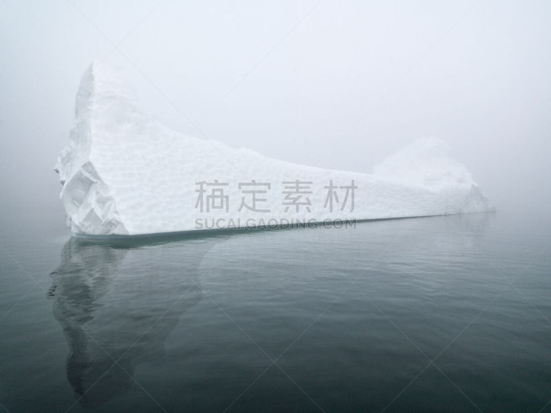 巨大的,冰山,北冰洋,格陵兰,水,天空,美,风,水平画幅,云