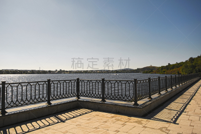 夏天,城市,太阳,池塘,河堤,白昼,水,天空,美,水平画幅