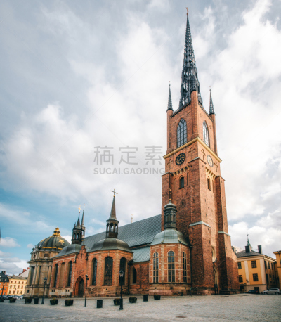 斯德哥尔摩,教堂,瑞典,白昼,日光,里达霍尔门,垂直画幅,外立面,湿,户外