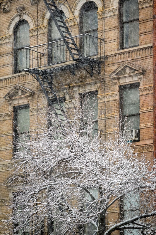 切尔西,雪,纽约,冬天,暴风雨,建筑体,防火梯,垂直画幅,寒冷,美国