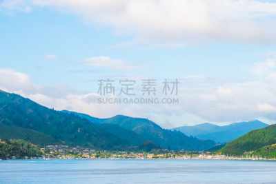 自然,城市,海洋,picton,绿色,地形,蓝色,自然美,云景,云
