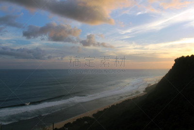 海滩,坏掉的,云,乡村风格,美,水平画幅,沙子,巴厘岛,无人