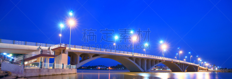 槟椥市,夜晚,河流,桥,在上面,火腿,香江（越南）,自然,宁静,水平画幅