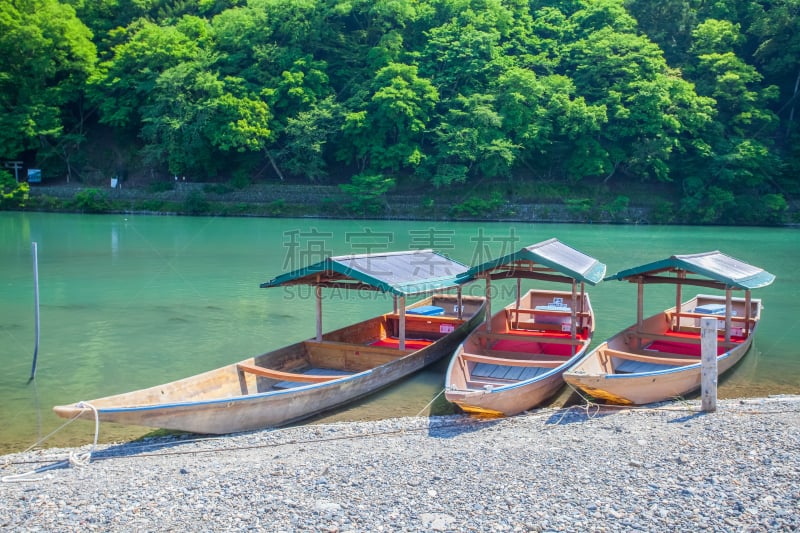 岚山,夏天,京都市,河流,季节,绿山国家森林公园,自然,风,水平画幅,地形