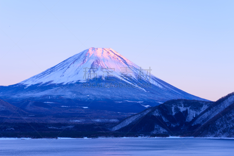 本栖湖,曙暮光,富士山,山,富士箱根伊豆国立公园,山梨县,美,里山,水平画幅,地形