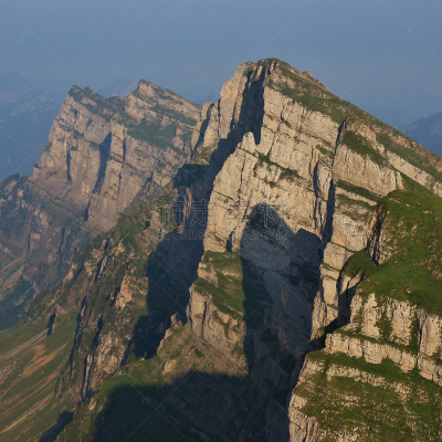 Mountains of the Churfirsten Range. St Gallen Canton, Switzerland. View from Mount Chäserrugg.