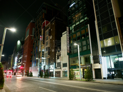 夜晚,银座,东京,水平画幅,地形,无人,日本,户外,城市,光