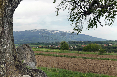 夏天,山,自然美,看风景,天空,哈姆莱特,水平画幅,雪,无人,石头