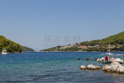 斯科派洛斯港口,岛,一只动物,海湾,旅途,帕诺尔莫斯海滩,希腊,船,海岸线,休闲活动