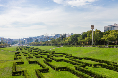 爱德华七世公园,里斯本,葡萄牙,公园,旅游目的地,水平画幅,树篱,绿色,无人,欧洲