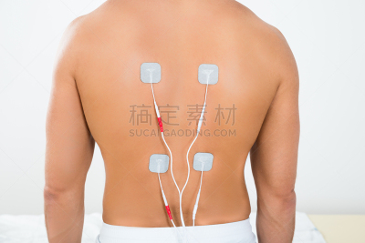 电极,男人,后背,水平画幅,人,健康保健,电,骨骼,脊柱