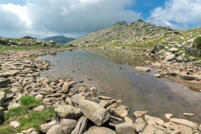 湖,山,保加利亚,地形,顶部,班斯科,皮林山脉,水,休闲活动,水平画幅
