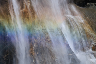 特写,上优胜美地瀑布,水,天空,美,水平画幅,云,瀑布,无人,夏天