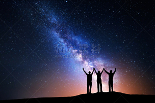 地形,银河系,幸福,家庭,天空,星系,四肢,夜晚,旅行者,男性