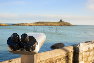 海洋,双筒望远镜,水,天空,高视角,达尔基,在之后,在边上,夏天,观测点