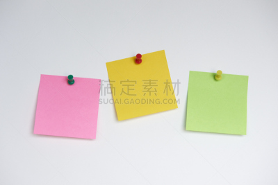 便签,三个物体,办公室,空白的,留白,办公用品,水平画幅,绿色,消息,无人