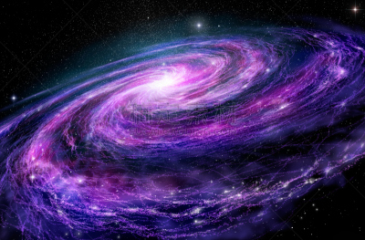 绘画插图,太空,螺旋星系,三维图形,天空,未来,星系,水平画幅,轨道运行,夜晚