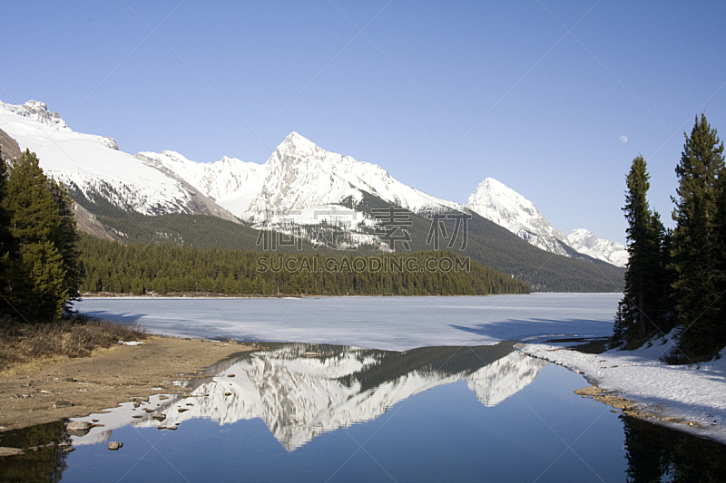 梅林湖,自然,天空,公园,洛矶山脉,寒冷,水平画幅,地形,岩石,雪