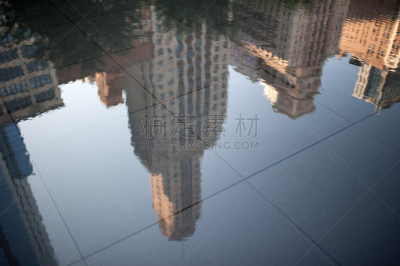 密西根大道,芝加哥市,华丽一英里,芝加哥鲁普商业区,水,水平画幅,无人,户外,都市风景,美国中西部地区