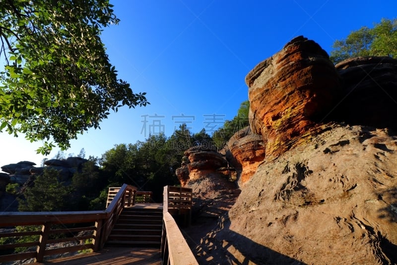 小路,伊利诺斯州,沙岩,公园,自然美,户外活动,背景,休闲活动,岩石,夏天