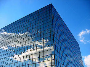 天空,二进制码,建筑业,水平画幅,建筑,无人,蓝色,云,办公楼外观,公司企业