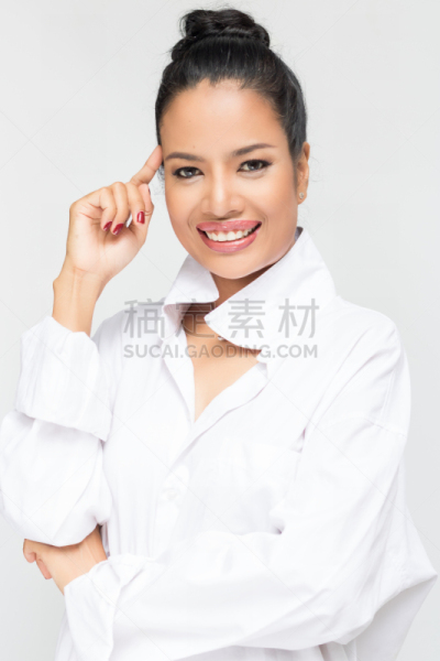 衣服,白衬衫,美女,白色背景,可爱的,商务,肖像,泰国,模板,女人