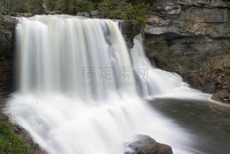 西弗吉尼亚,黑水瀑布,自然,水,水平画幅,岩石,瀑布,无人,湿,运动模糊