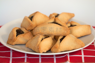 盘子,饼干,三角形,饮食,食品,图像,犹太节日三角糕,犹太教,庆祝