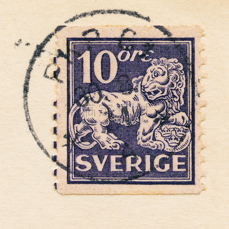 1931,狮子,邮票,瑞典,文字,古老的,一个物体,紫色,图像,肮脏的
