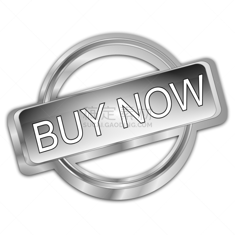 silver buy now button – 3d Illustration