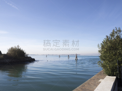 威尼斯礁湖,布里克拉,浅蓝色,威尼斯,深的,云景,品红色,色彩鲜艳,自然美,泻湖