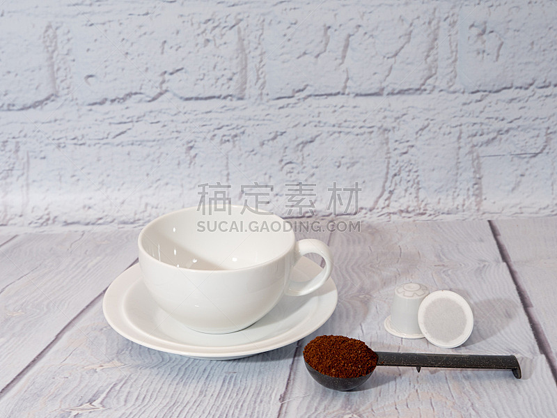 白色,咖啡,商业厨房,陶瓷制品,水平画幅,无人,茶碟,饮料,特写,空的