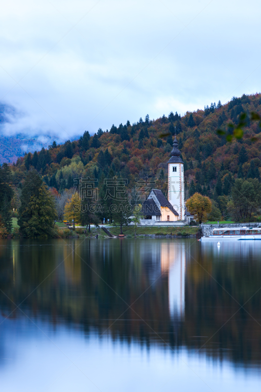 桥,lake bohinj,塔,石头,垂直画幅,水,美,休闲活动,julian alps