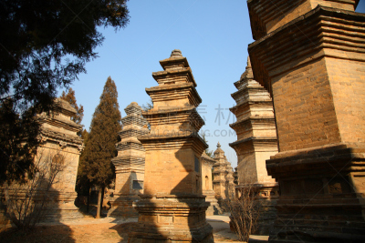 过去,坟墓,少林寺,天空,旅游目的地,水平画幅,无人,蓝色,古老的,废墟