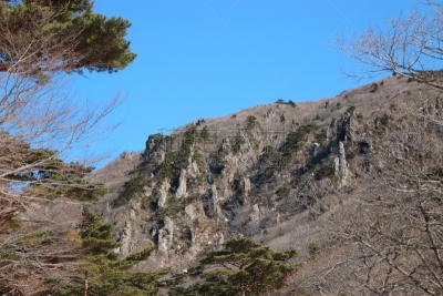 제주 한라산의 겨울 풍경이다