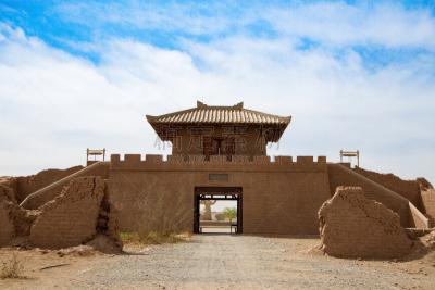 阳关,山口,敦煌,戈壁滩,天空,美,水平画幅,沙子,无人,古老的