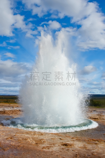冰岛国,史托克喷泉,间歇泉,自然,垂直画幅,水,富营养化水体,地形,喷泉,火山地形