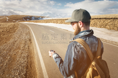 雪,男人,山,罗盘,潮人,太空,旅行者,金属,男性,位置