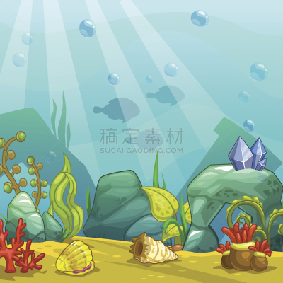 卡通,水下,绘画插图,矢量,礁石,水生动植物,水族馆,休闲游戏,海洋,水
