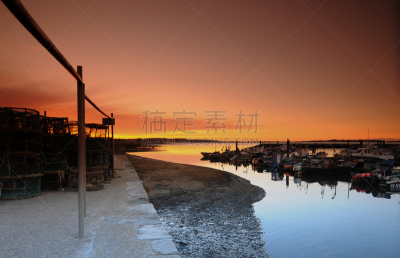 普尔港,水,水平画幅,游艇,无人,2015年,户外,船,日出,摄影