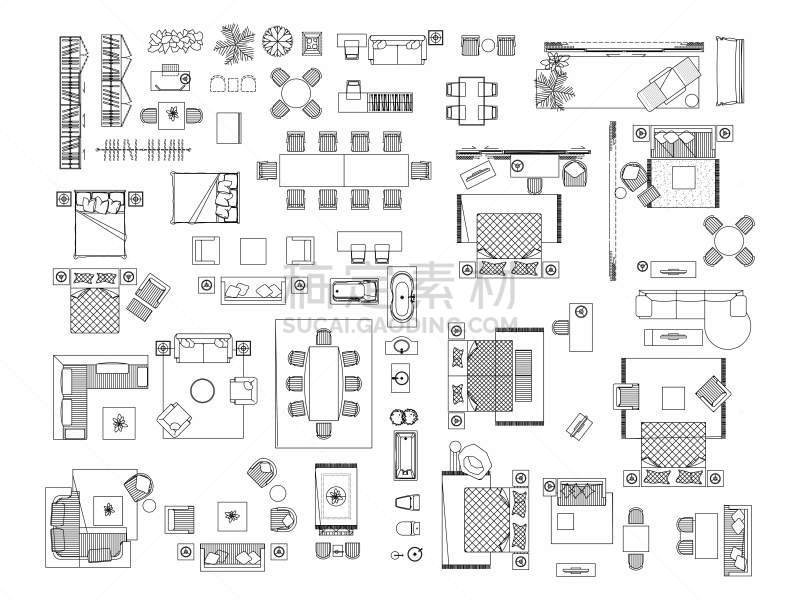 家具,沙发,计算机图标,椅子,浴室,符号,卧室,床,桌子,轮廓