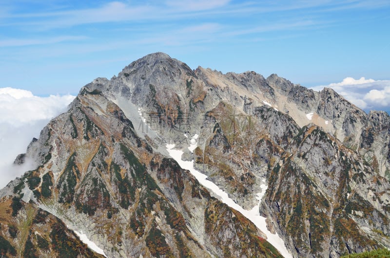 北,日本阿尔卑斯山脉,黑部水库,富山,富山县,天空,里山,水平画幅,山,户外