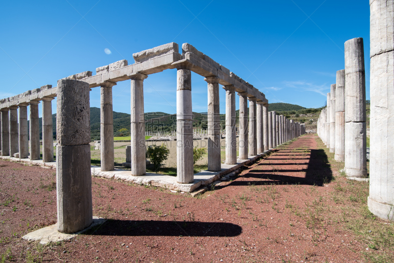 希腊,远古的,麦森尼亚,伯罗奔尼撒,古希腊,古代文明,水平画幅,建筑,无人,欧洲