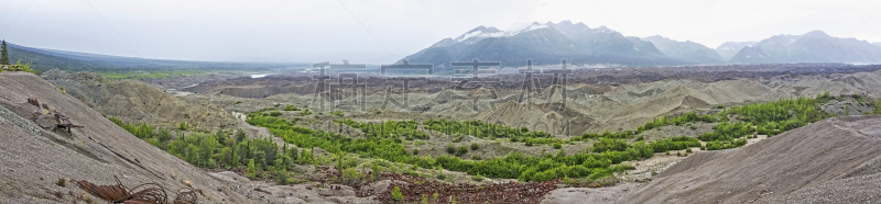 kennecott,采矿业,全景,麦卡锡,朗格尔-圣埃利亚斯国家公园,内阿拉斯加,铜矿,废城,废金属,阿拉斯加