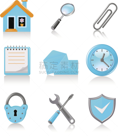 计算机图标,回形针,盾,无人,符号,玻璃,房屋,金属,工具,钟